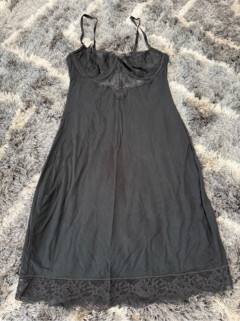 Victoria's Secret Black Lace-Trim Camisole Slip